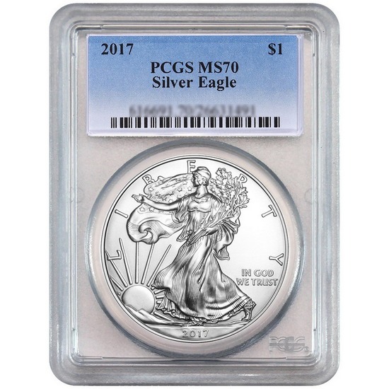 2017 Silver American Eagle MS70 PCGS Standard Blue Label