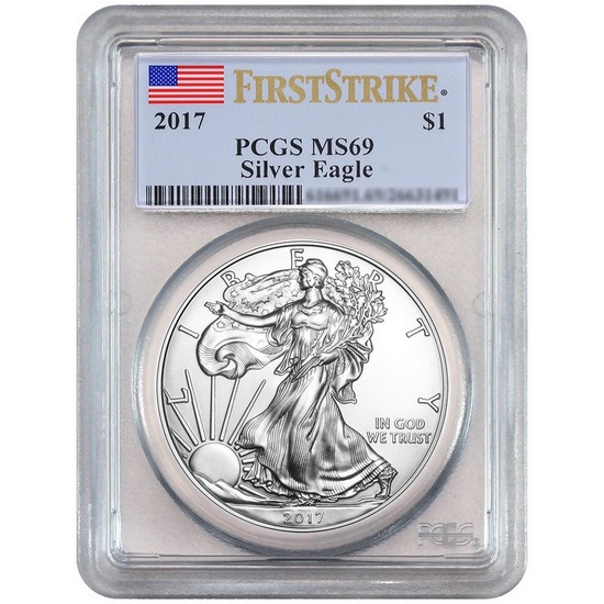 2017 Silver American Eagle MS69FS PCGS Flag Label
