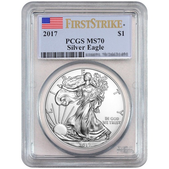 2017 Silver American Eagle MS70 FS PCGS Flag Label