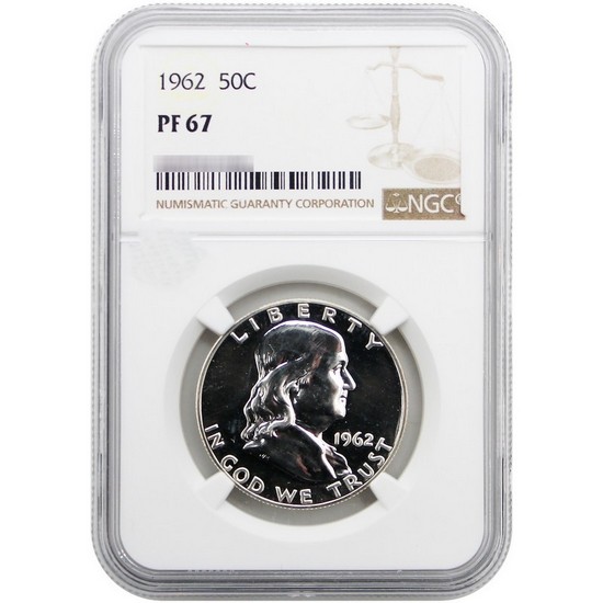 1962 Silver Franklin Half Dollar PF67 NGC
