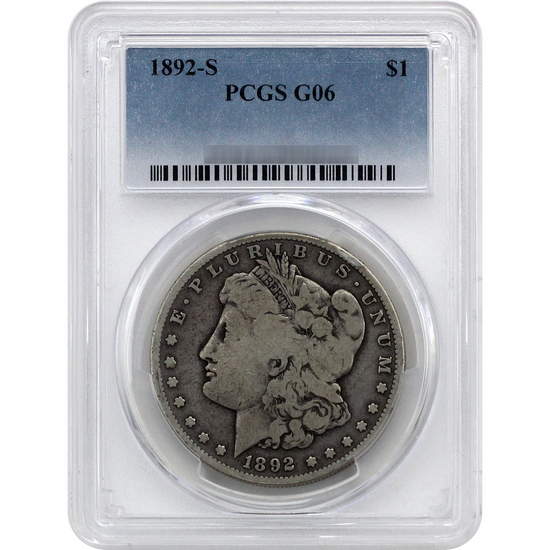 1892 S Morgan Silver Dollar G6 PCGS Blue Label