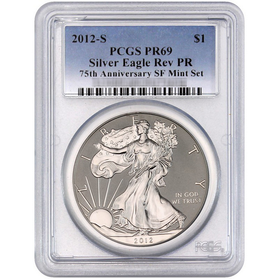 2012 S Silver American Eagle 2pc Proof Set PR69 PCGS Blue Label 2012 S Silver American Eagle 2pc Proof Set PR69 PCGS Blue Label