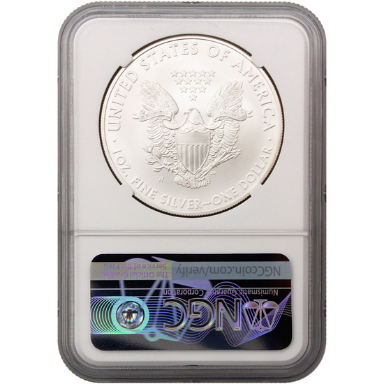 2008 W Burnished American Silver Eagle from the Annual Dollar Set MS70 NGC Silver Star Label 2008 W Burnished American Silver Eagle from the Annual Dollar Set MS70 NGC Silver Star Label