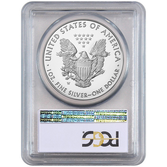 2018 W Silver American Eagle Coin PR70 DCAM PCGS Blue Label 2018 W Silver American Eagle Coin PR70 DCAM PCGS Blue Label