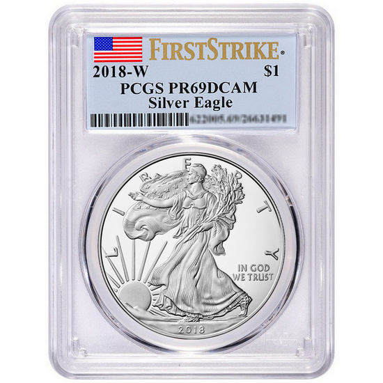 2012-W American Silver Eagle Dollar PR69DCAM PCGS Proof 69 Deep Cameo
