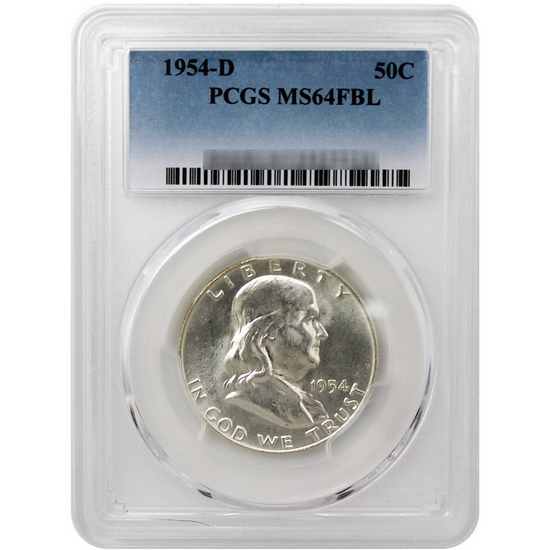 1954 D Franklin Silver Half Dollar MS64 FBL PCGS