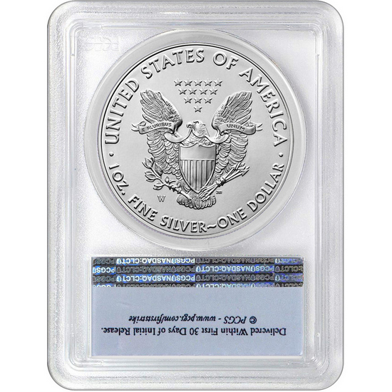 2018 W Burnished Silver American Eagle SP70 FS PCGS Flag Label 2018 W Burnished Silver American Eagle SP70 FS PCGS Flag Label