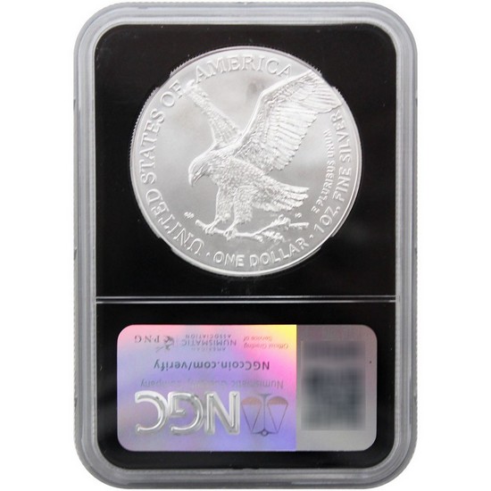 2025 Silver American Eagle MS70 ER NGC Black Core David J. Ryder Signed Label