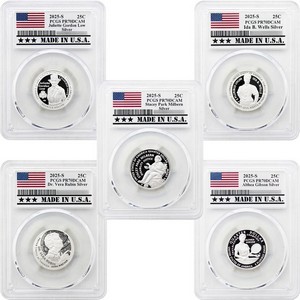 2025 S United States Mint Silver Proof Quarters PR70 DCAM PGCS Flag 5pc