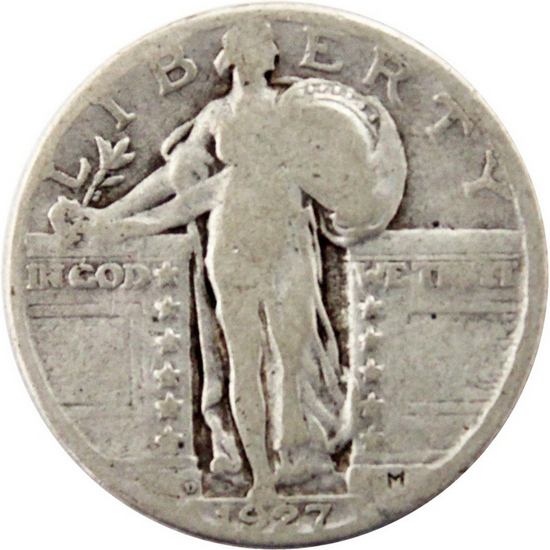 1927 D Standing Liberty Silver Quarter in G/VG Condition