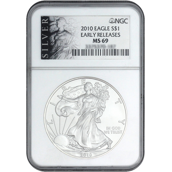 2010 Silver American Eagle MS69 ER NGC Liberty Series Label
