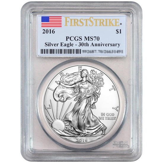 2016 Silver American Eagle MS70 FS PCGS Flag Label