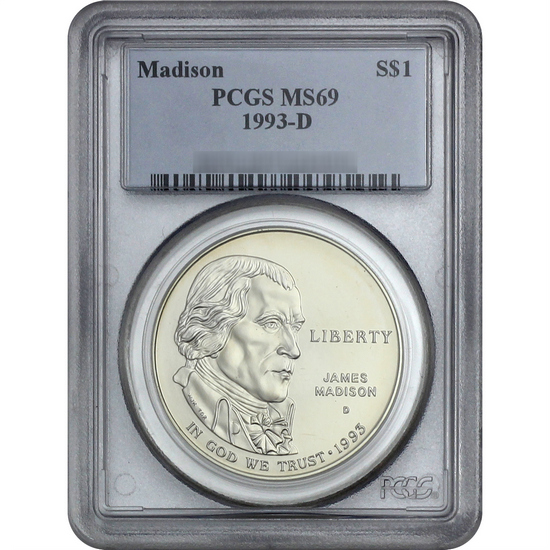 1993 D Bill of Rights Commemorative Dollar MS69 PCGS
