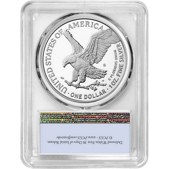 2024 S Silver American Eagle Coin PR70 DCAM FS PCGS Flag Label 2024 S Silver American Eagle Coin PR70 DCAM FS PCGS Flag Label