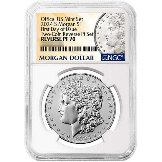 2024 S Morgan and Peace Silver Dollar Set Rev PF70 UC FDI NGC Morgan Peace Dollar Label 2024 S Morgan and Peace Silver Dollar Set Rev PF70 UC FDI NGC Morgan Peace Dollar Label