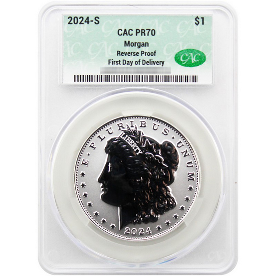 2024 S Morgan and Peace Silver Dollar Set Rev PR70 CAC Green label 2024 S Morgan and Peace Silver Dollar Set Rev PR70 CAC Green label