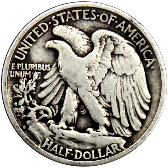 1933 S Walking Liberty Half Dollar F/VF Condition 1933 S Walking Liberty Half Dollar F/VF Condition