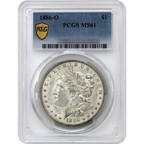 1886 O Morgan Silver Dollar MS61 PCGS Blue Label