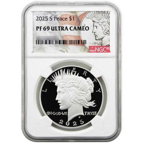 2025 S Peace Silver Dollar Set PF69 UC NGC Peace/Flag Label