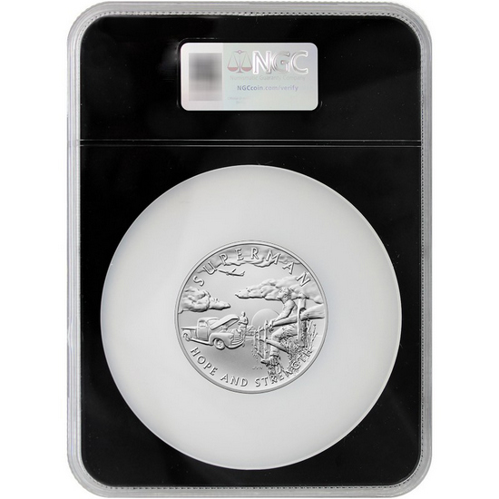 2025 DC Comics Superman Silver 2.5oz Medal MS70 Matte ER NGC Black Core