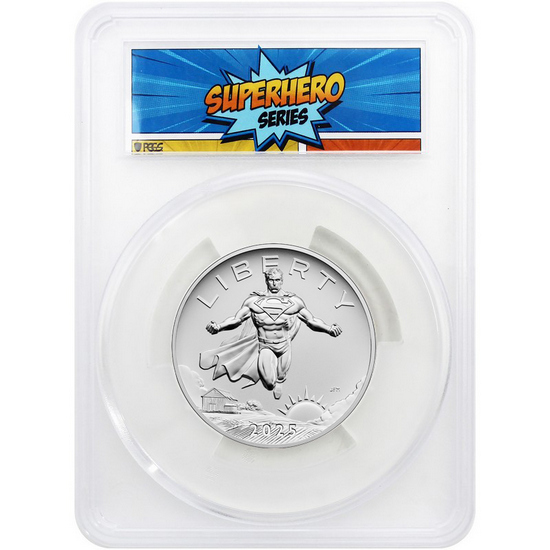 2025 DC Comics Superman Silver 2.5oz Medal MS70 FS PCGS Superhero Series Label