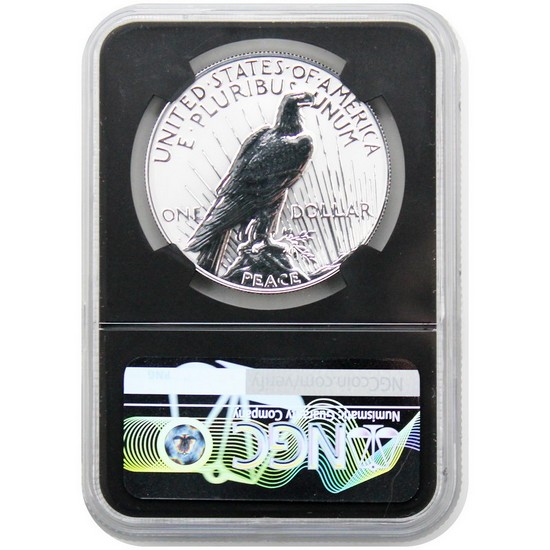 2025 S Peace Silver Dollar Reverse PF70 Black Core NGC Peace Flag Label