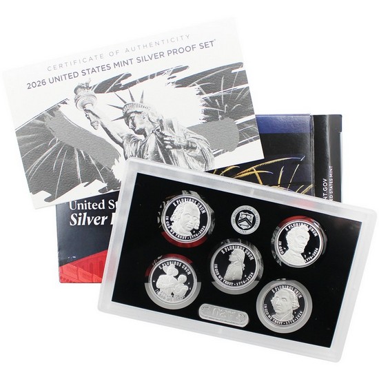 2026 S Semiquincentennial Silver Proof Quarter Set in Original Government Lens