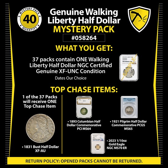 Genuine Walking Liberty Half Dollar Mystery Pack #058264