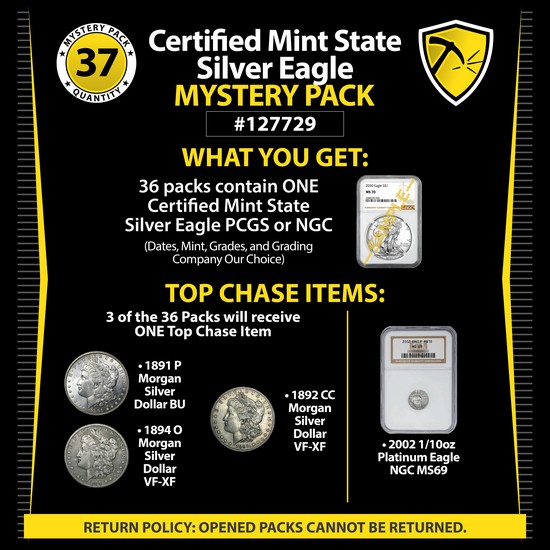Certified Mint State Silver Eagle Mystery Pack #127729