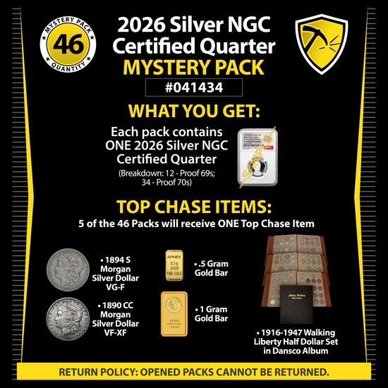 2026 Silver NGC Certified Quarter Mystery Pack #041434