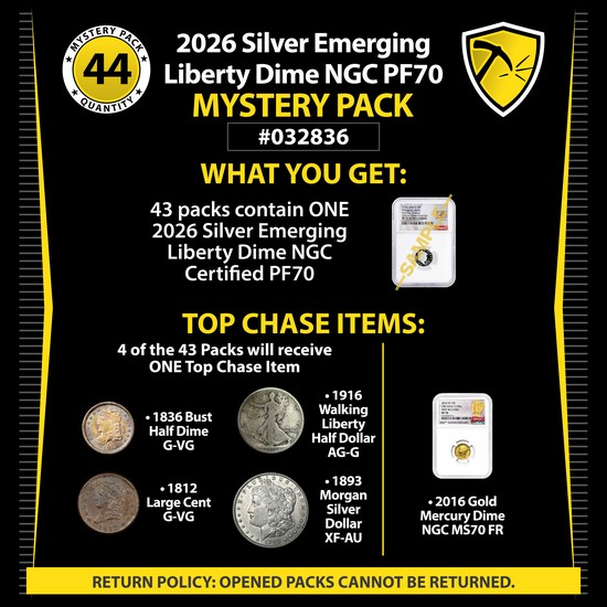 2026 Silver Emerging Liberty Dime NGC PF70 Mystery Pack #032836
