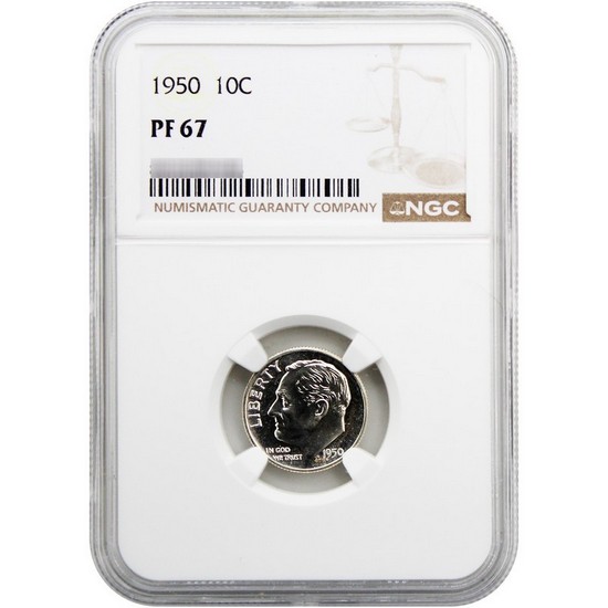 1950 Roosevelt Dime PF67 NGC