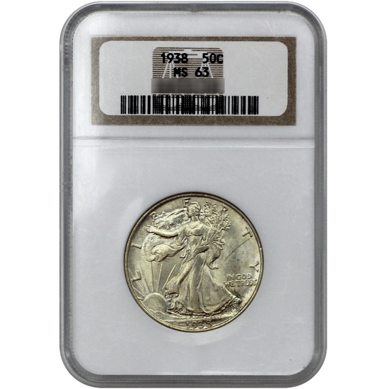 1938 Walking Liberty Half Dollar MS63 NGC