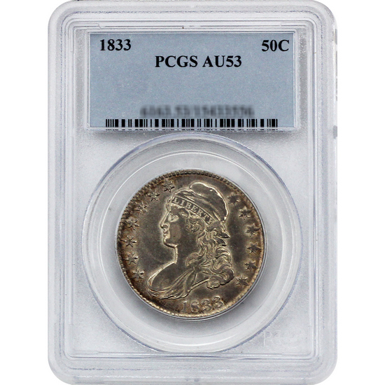 1833 Capped Bust Half Dollar AU53 PCGS Blue Label