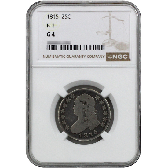 1815 Bust Quarter B-1 Good 4 NGC Brown Label