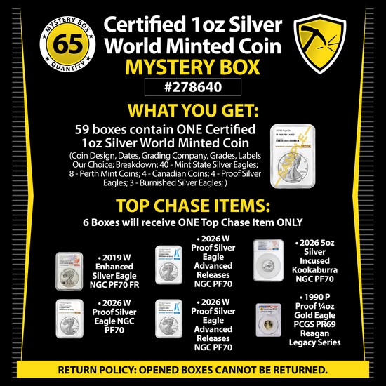 Certified 1oz Silver World Minted Coin Mystery Box #278640
