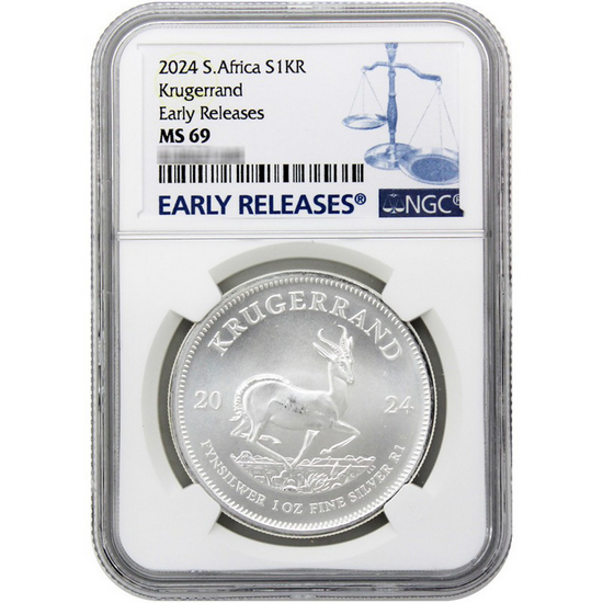 2024 South Africa Silver Krugerrand MS69 ER NGC Blue Label