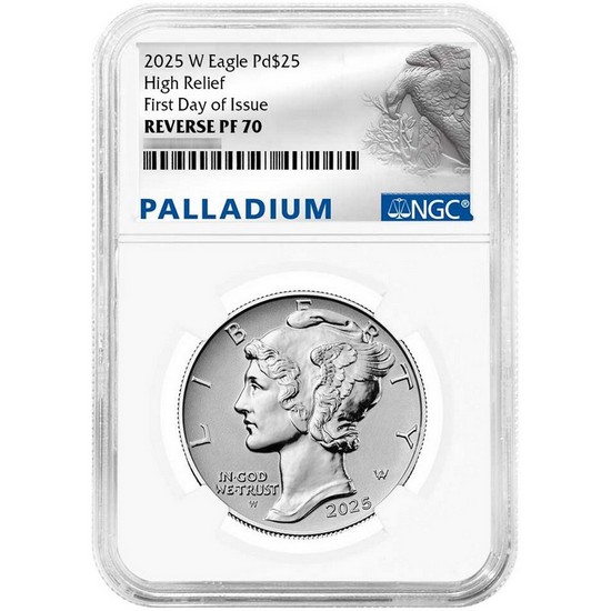 2025 W Palladium Eagle Rev PF70 FDI NGC Eagle Label