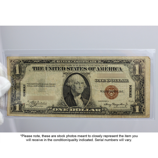 Series 1935 Hawaii $1 Silver Certificate Note G/VG Condition