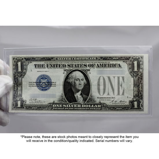 1928 $1 Silver Certificate Funny Back CU Condition