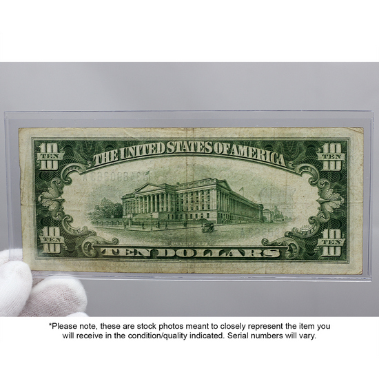 1934 $10 Note Silver Certificate G/VG Condition 1934 $10 Note Silver Certificate G/VG Condition