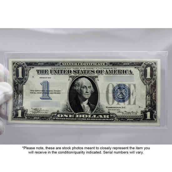 1934 $1 Silver Certificate Funny Back CU Condition