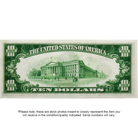 Series 1928 $10 Redeemable in Gold Federal Reserve Note CU Condition