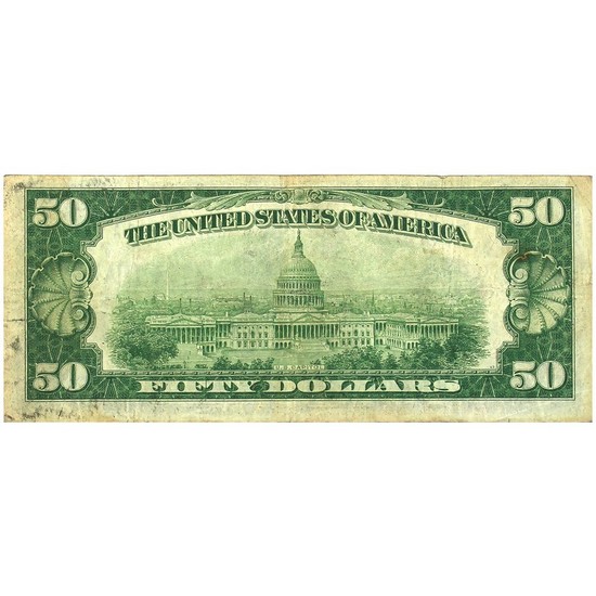 1928 $50 Redeemable in Gold Federal Reserve Note in VG/F Condition 1928 $50 Redeemable in Gold Federal Reserve Note in VG/F Condition