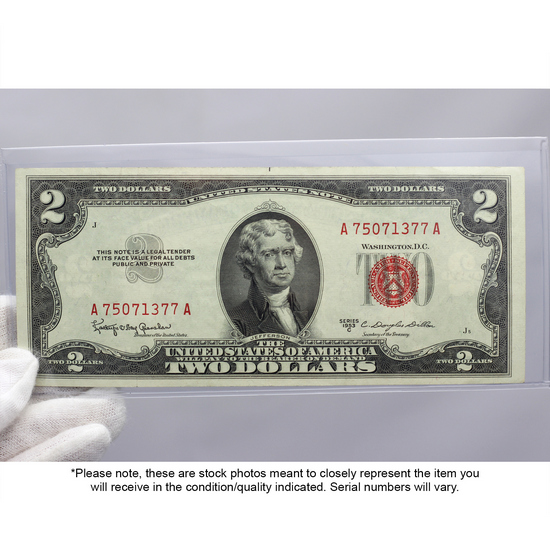 Series 1953/1963 $2 Red Seal Legal Tender Note EF/AU Condition