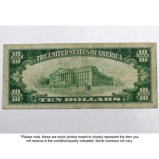 Series 1929 $10 Federal Reserve Bank of New York National Currency Note VG/F Condition Series 1929 $10 Federal Reserve Bank of New York National Currency Note VG/F Condition