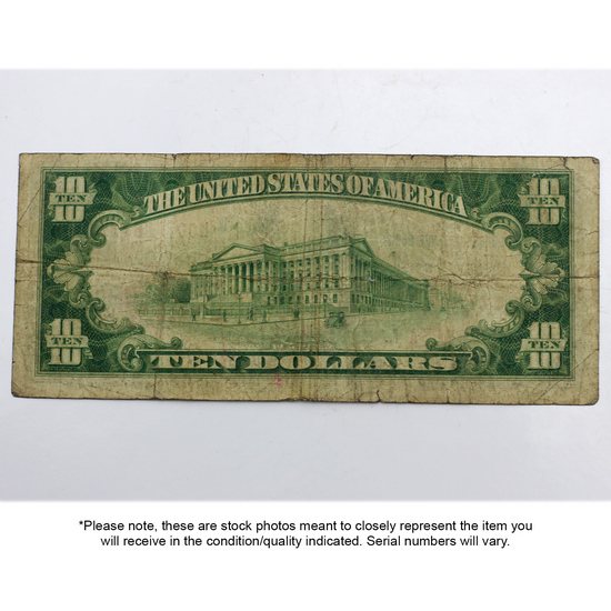 Series 1929 $10 Federal Reserve Bank of San Francisco National Currency Note VG/F Condition Series 1929 $10 Federal Reserve Bank of San Francisco National Currency Note VG/F Condition