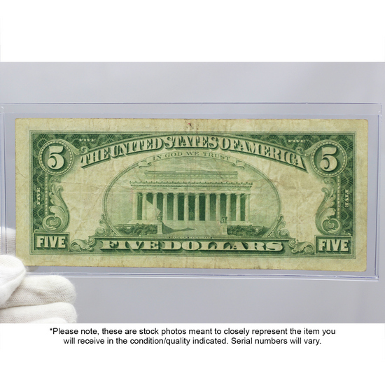 Series 1953/1963 $5 Red Seal Legal Tender Note VG/VF Condition Series 1953/1963 $5 Red Seal Legal Tender Note VG/VF Condition