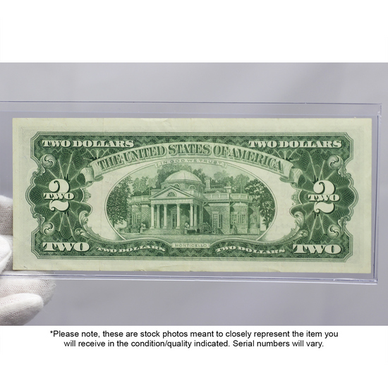 Series 1953/1963 $2 Red Seal Legal Tender Note VG/VF Condition Series 1953/1963 $2 Red Seal Legal Tender Note VG/VF Condition