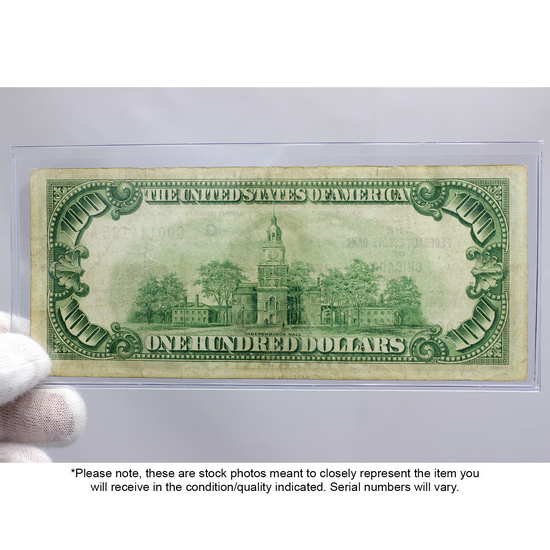 Series 1929 $100 Federal Reserve Bank of Chicago National Currency Note VG/F Condition Series 1929 $100 Federal Reserve Bank of Chicago National Currency Note VG/F Condition